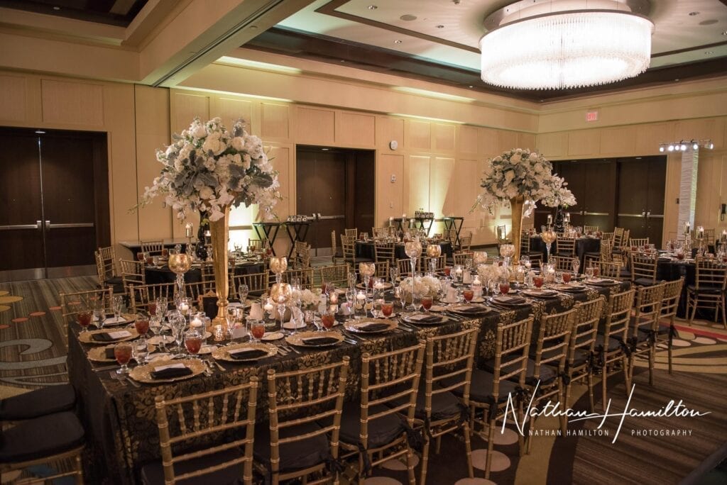 Main ballroom at the UH Hilton Hotel is another Houston wedding venue