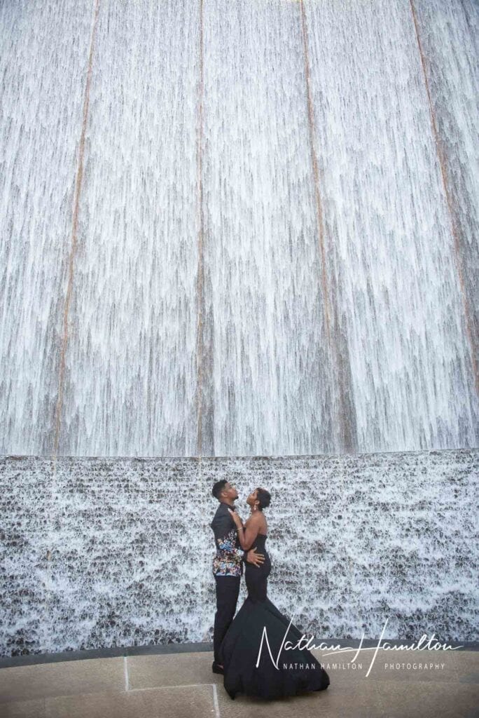 Galleria Water Wall Engagement photos