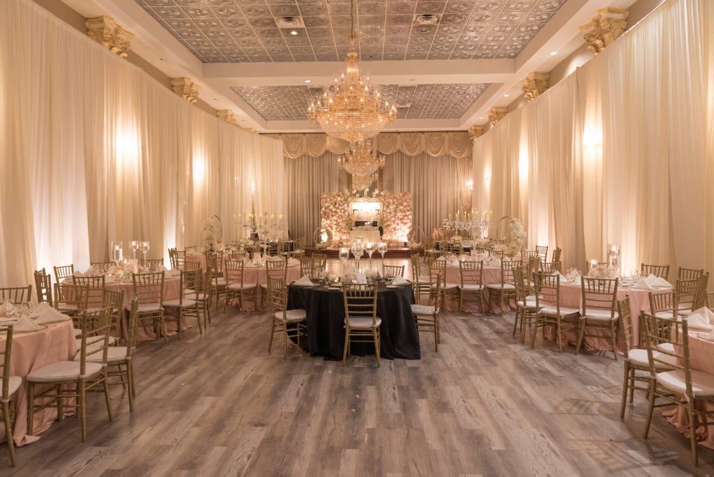 Wedding planner Norman Houston designed this ballroom at Chateau Crystale in Southwest Houston